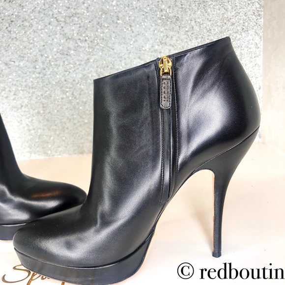 Gucci Black leather ankle boots booties size 40 - Picture 4 of 8